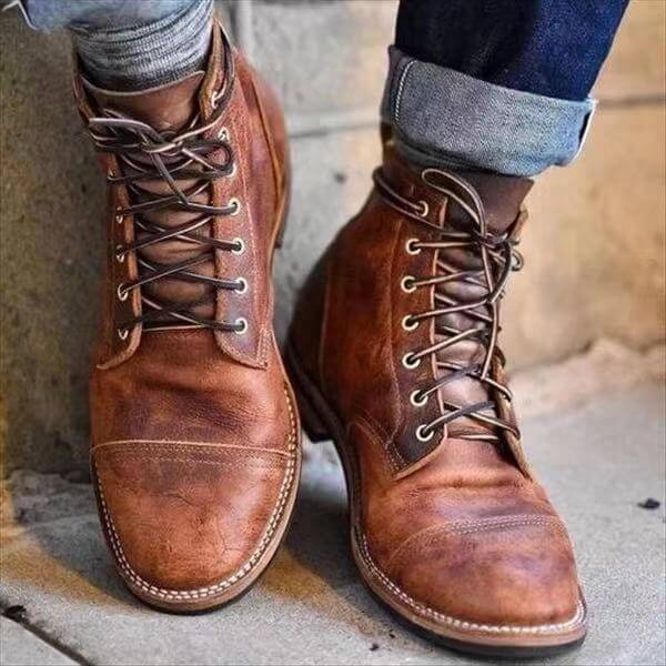 Elijah | Herren Winter Schnürstiefeletten aus Leder