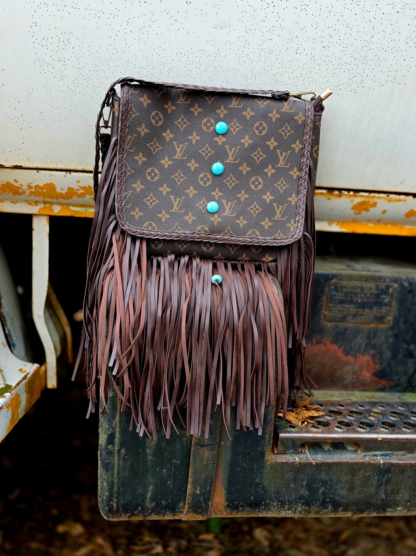 Western Fringe Türkise Handtasche