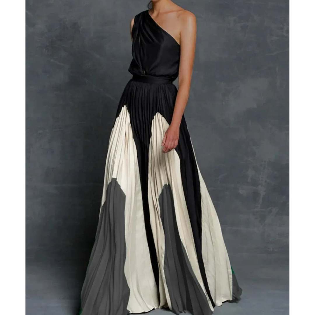 Bella | Damen Künstlerisches One-Shoulder-Maxikleid