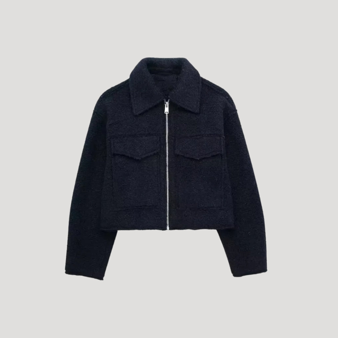 Claire | Damen-Cropped-Jacke mit Reißverschluss für den Winter