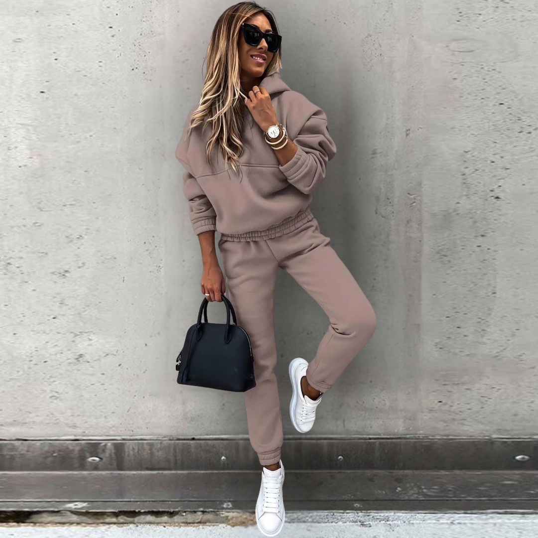 Natalie | Damen Stretch-Kapuzenpullover und Jogginghosen-Set