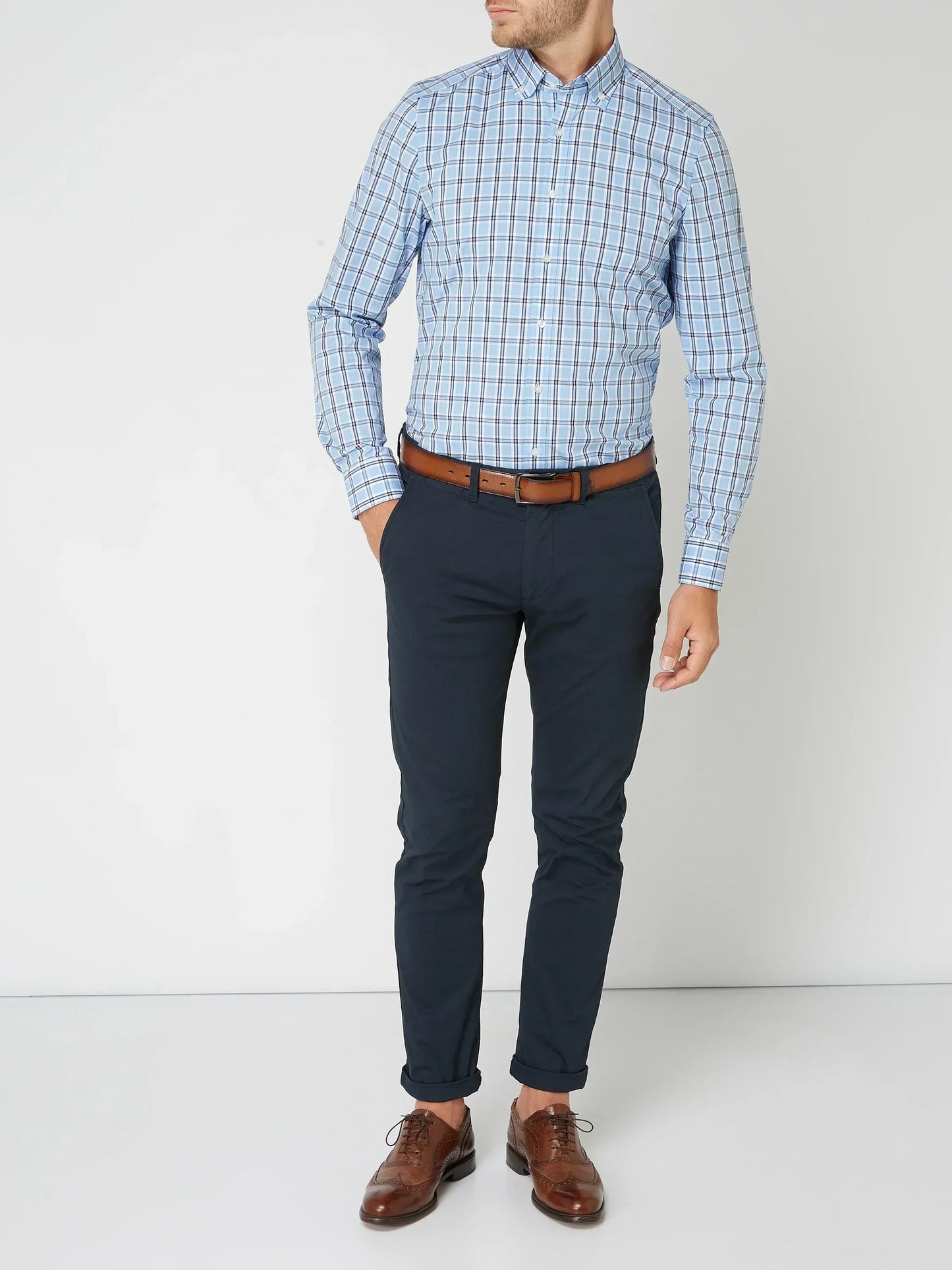 Jeffrey | Kariertes Button-Down Hemd für Herren