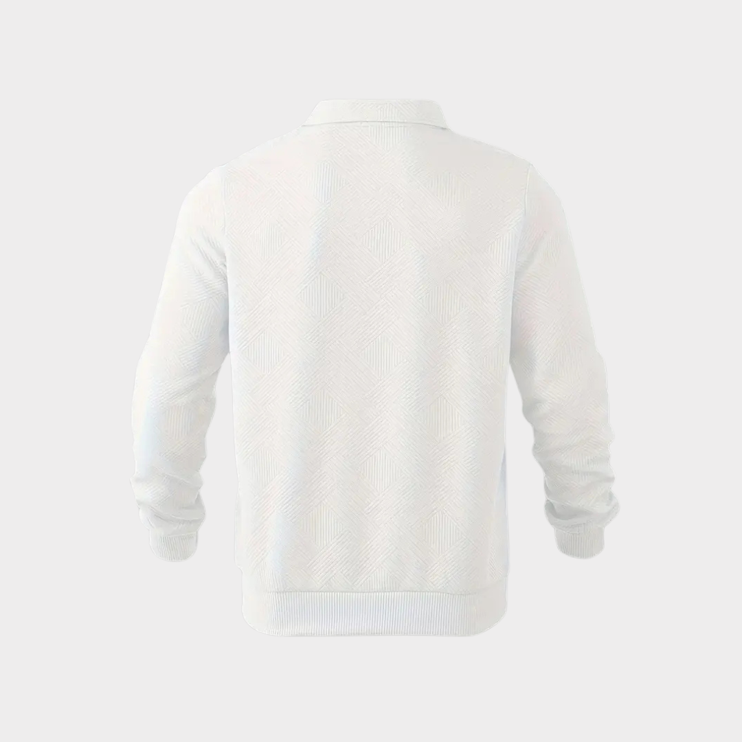 Vince | Herren Freizeitpullover mit Strukturmuster und halbem Reißverschluss
