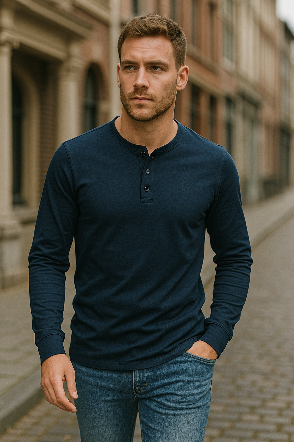 Christopher | Stylisches Langarm-Henley-Shirt für Herren