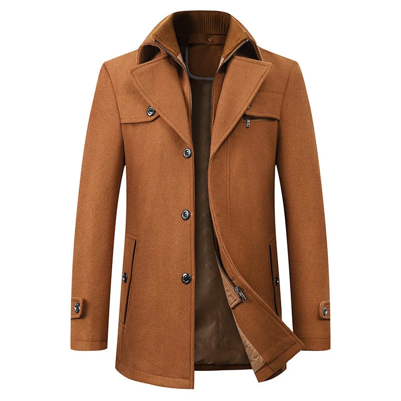 Michael | Eleganter Herren-Winter-Langmantel mit Knöpfen