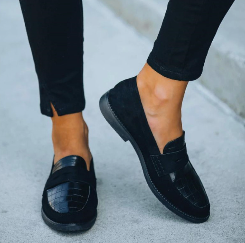 Hannah | Damen Loafer mit Krokodilprägung