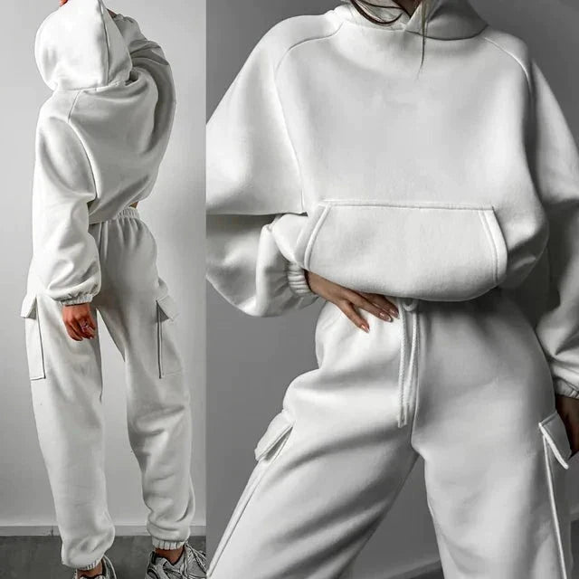 Jasmine | Hoodie und Jogginghose mit Cargotaschen für Damen