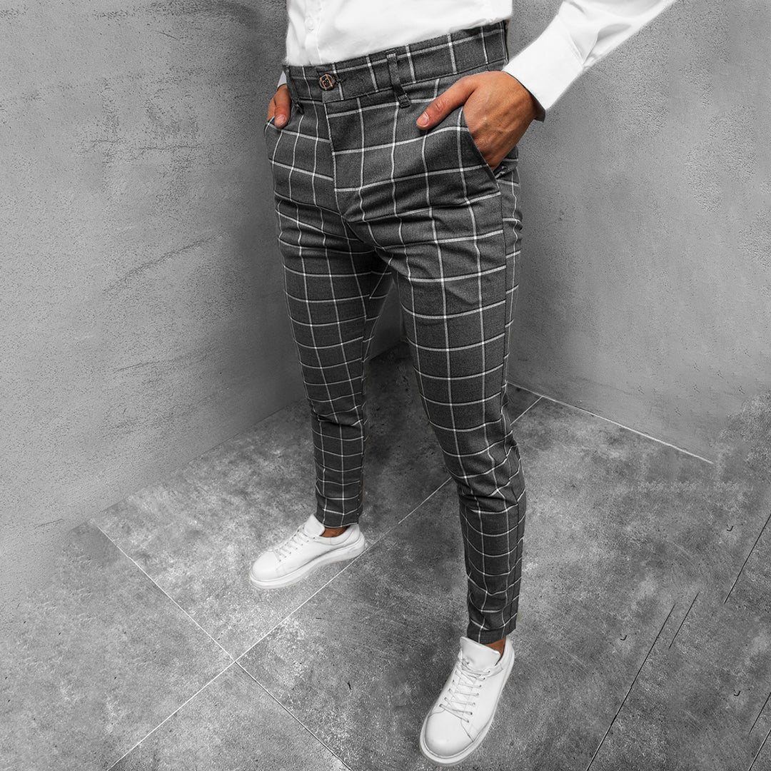 Daniel | Herrenhose mit konischem Schnitt und Gittermuster