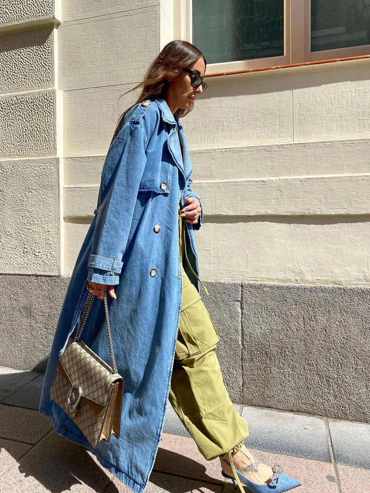 Amber | Trenchcoat für Damen mit Gürtel und langen Ärmeln