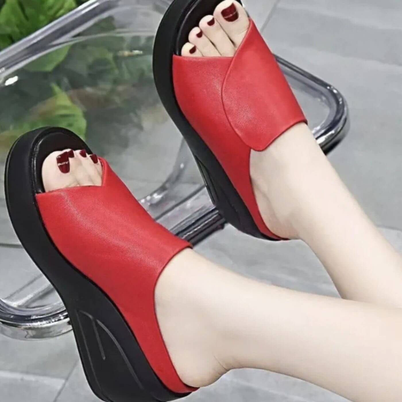 Eliza – Orthopädische Keilsandalen zum Hineinschlüpfen