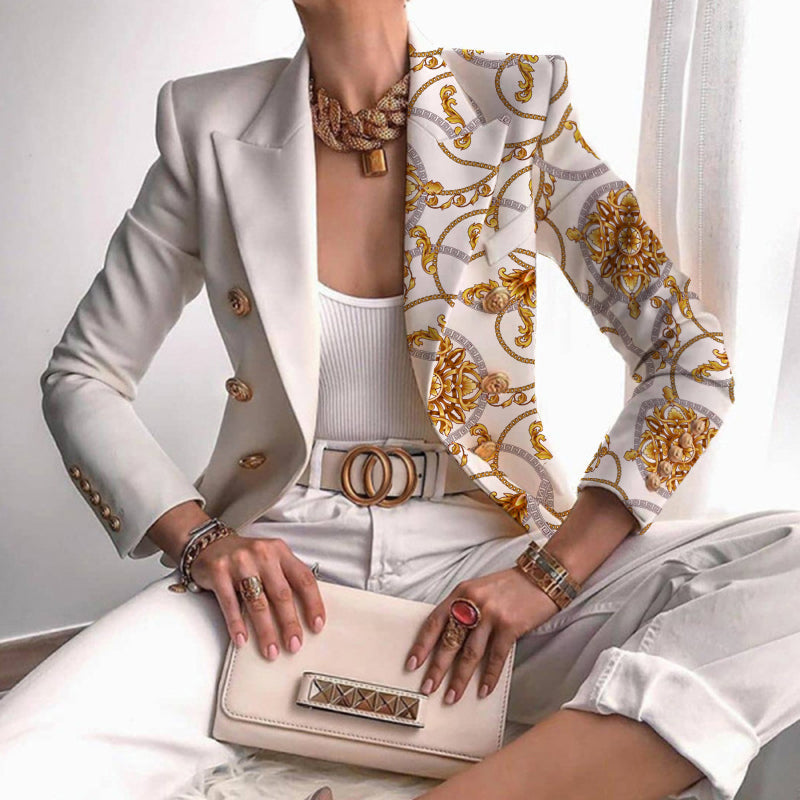 Eleanor | Zweifarbiger Damen-Business-Blazer mit Knopfleiste