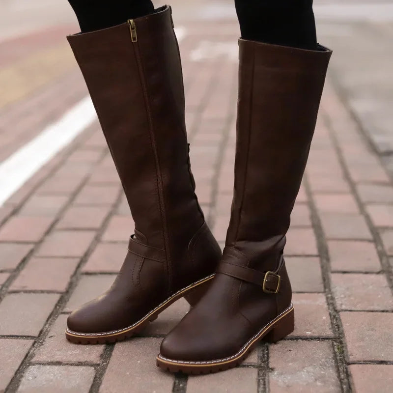 High-Top Biker Boots for Women – Edgy Style & Comfort