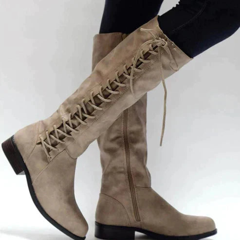 Lace-Up Knee-High Boots for Women – Stylish & Comfortable