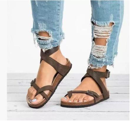 Hannah | Damen Casual Flache Riemchensandalen für den Frühling
