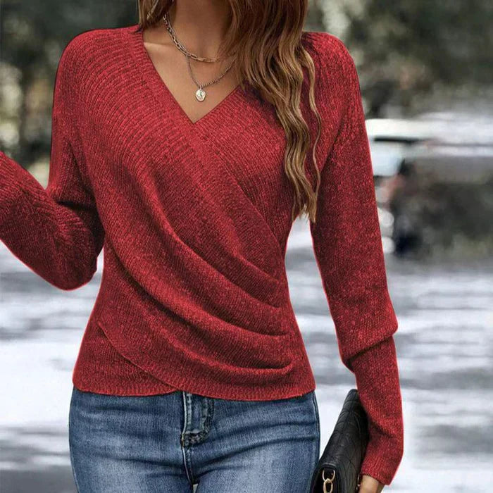 Madeline | Damen Wickel-Top mit V-Ausschnitt für den Frühling