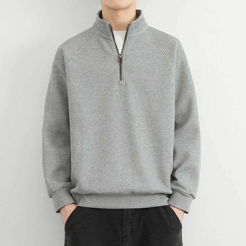 Jonathan | Warmer lässiger Herren-Pullover mit Viertelreißverschluss für den Winter