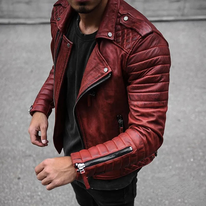 John | Trendige Moto-Jacke mit Reißverschluss für Herren