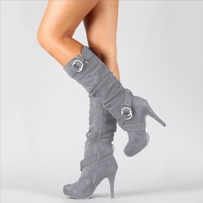 Alana | Damen-High-Heel-Stiefel mit Schnallen