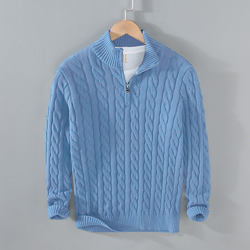 Blake | Herren-Half-Zip-Pullover mit Zopfmuster