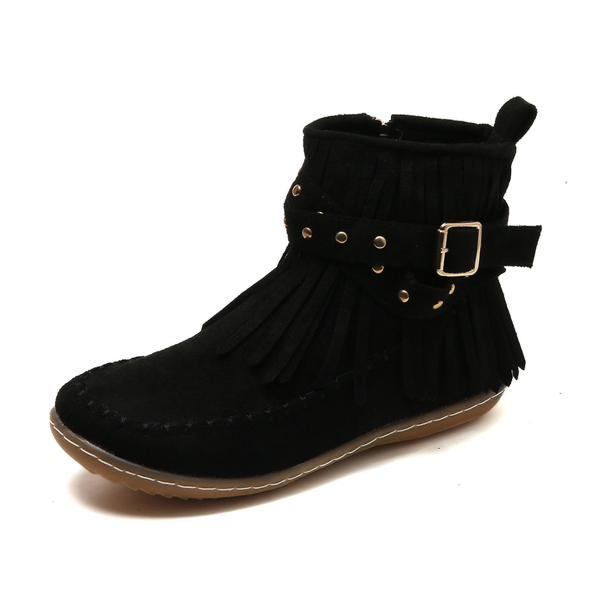 Ella | Modische Damen Stiefeletten mit Fransen-Detail