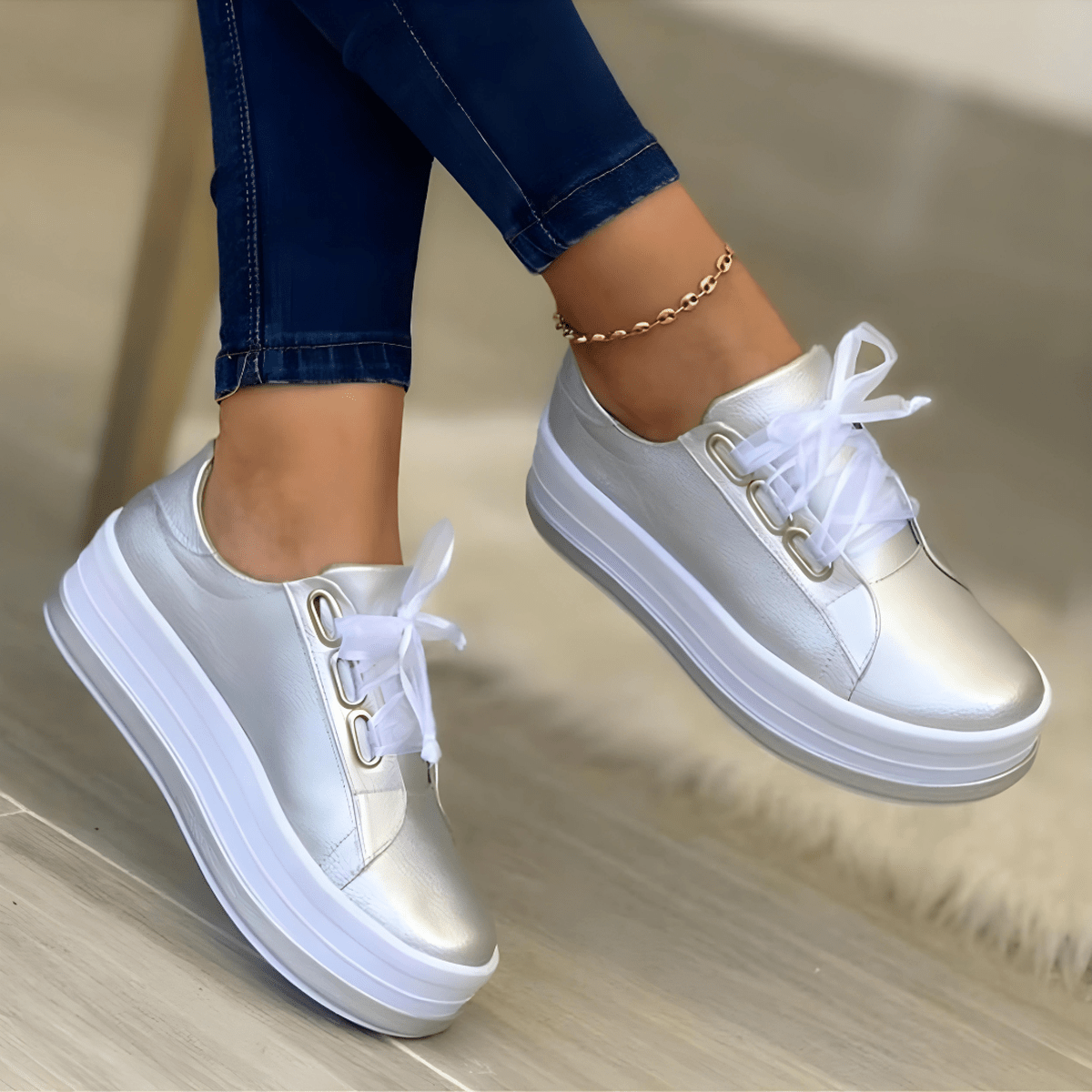 Violet | Trendy Damen Sneaker mit erhöhter Sohle