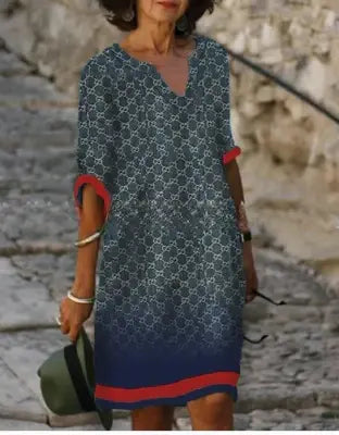 Hailey | Geblümtes V-Ausschnitt Midikleid für Damen