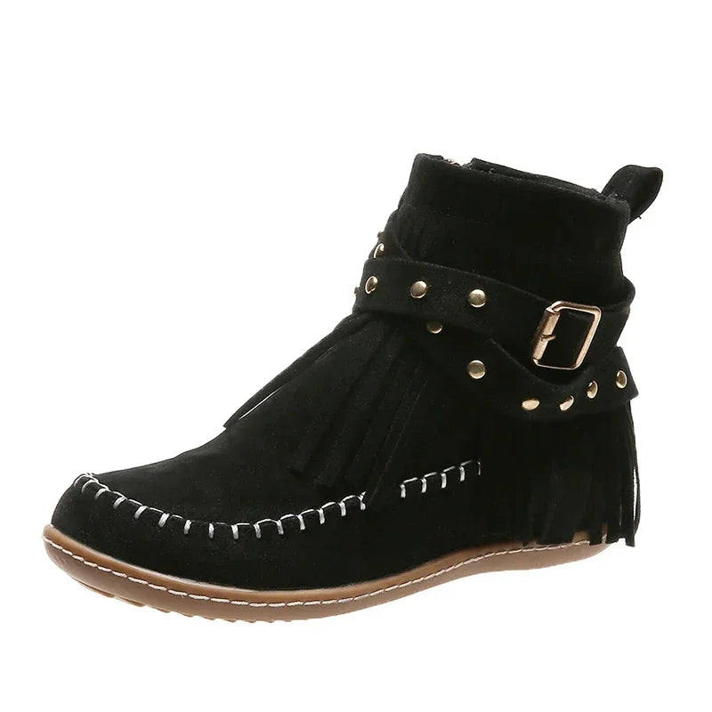 Round Toe Winter Boots for Women – Stylish & Comfortable