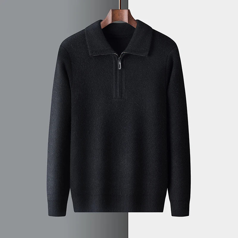 William | Herren Strickpullover mit halbem Reißverschluss für den Winter