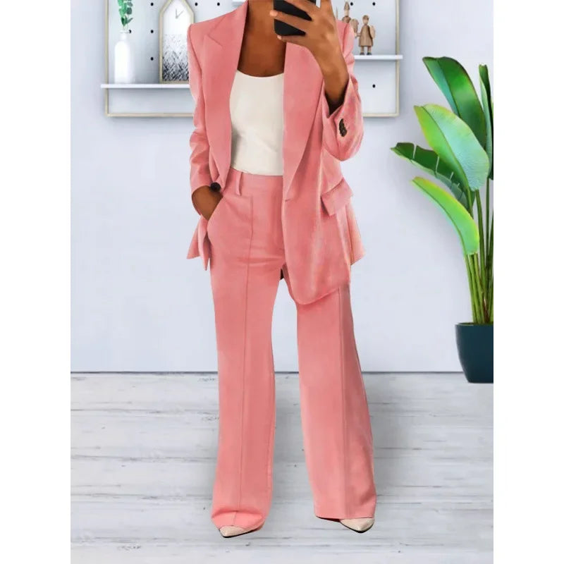 Kayla | Schickes formelles Anzugset mit tailliertem langem Blazer für Damen