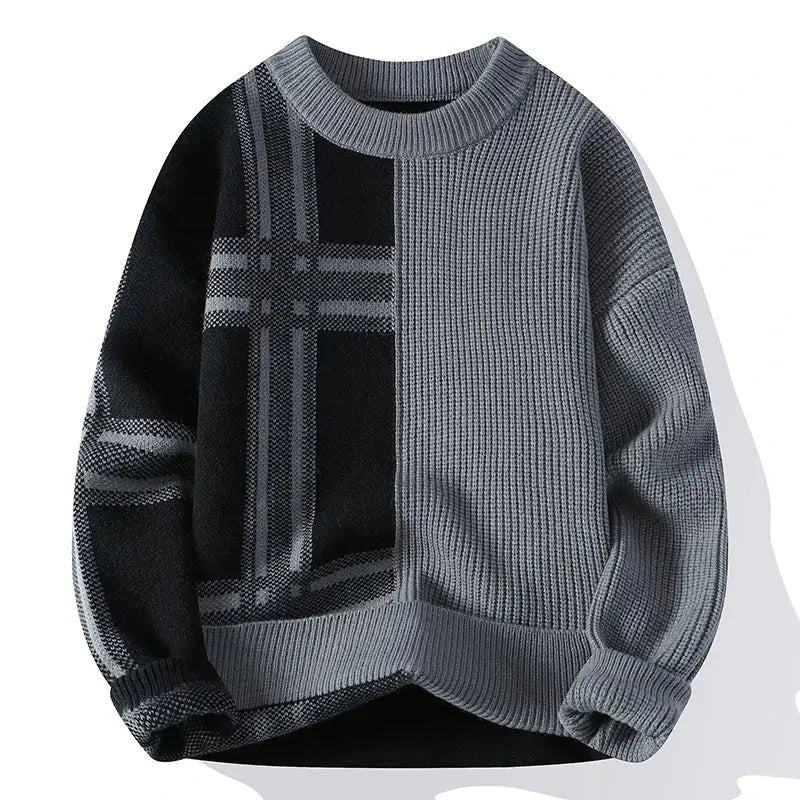Paul | Men’s Winter Colorblock Crew Sweater Elvorah