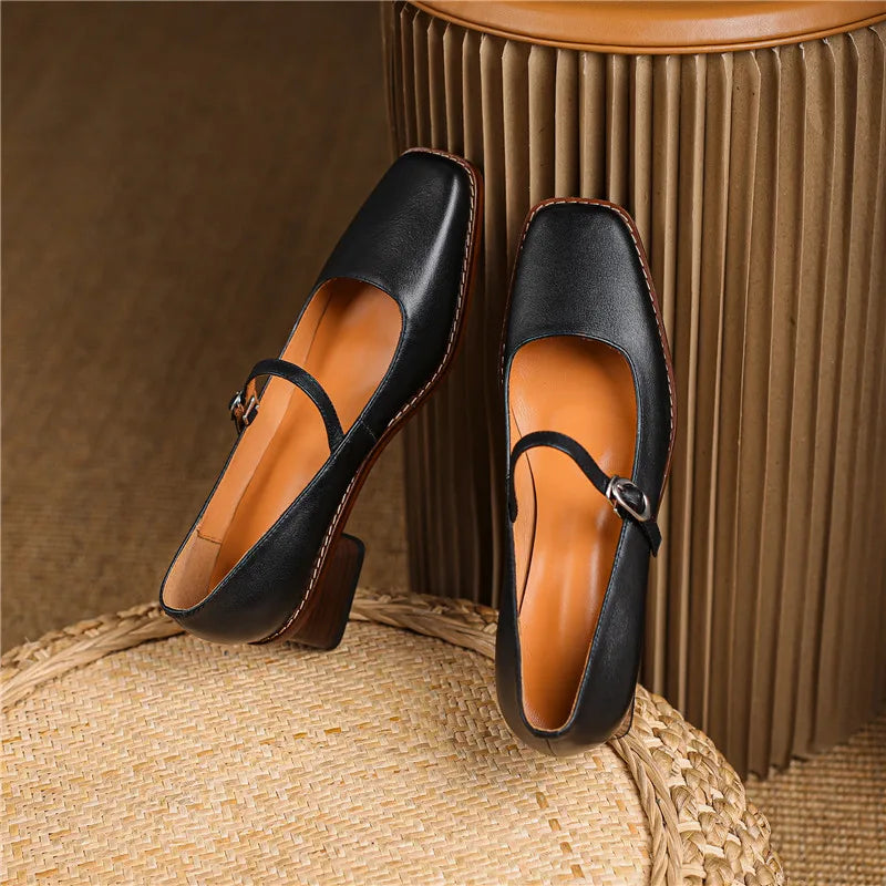 Ruby | Damen Blockabsatz-Schuhe mit Federriemen