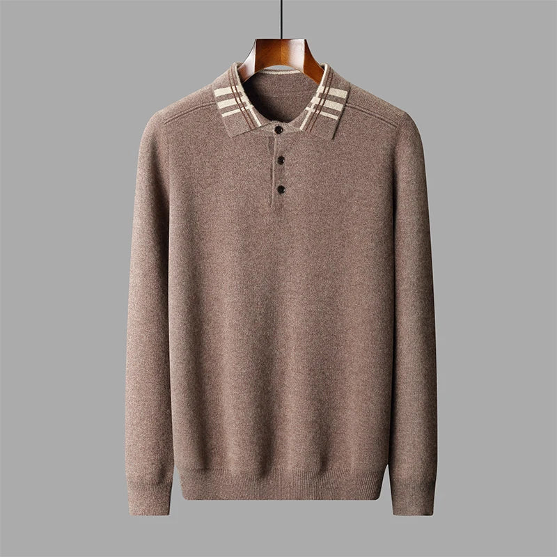 Oscar | Herren Winter Klassischer Strick-Polo-Pullover
