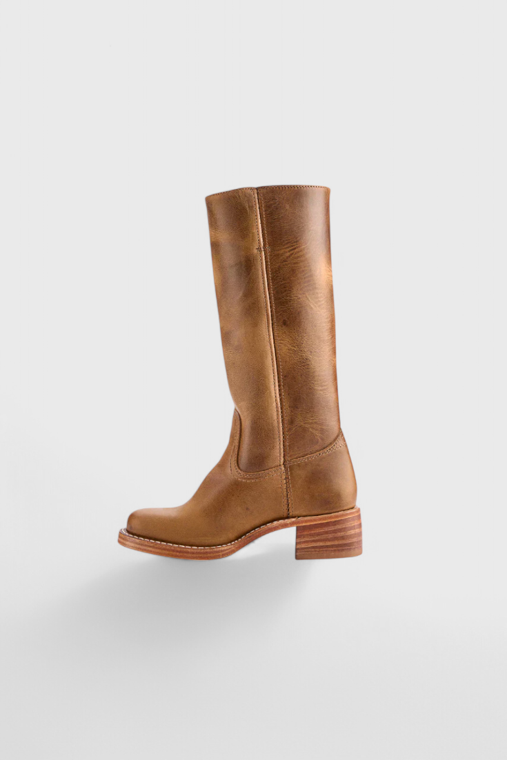 Ella | Damen kniehohe Lederstiefel mit Absätzen