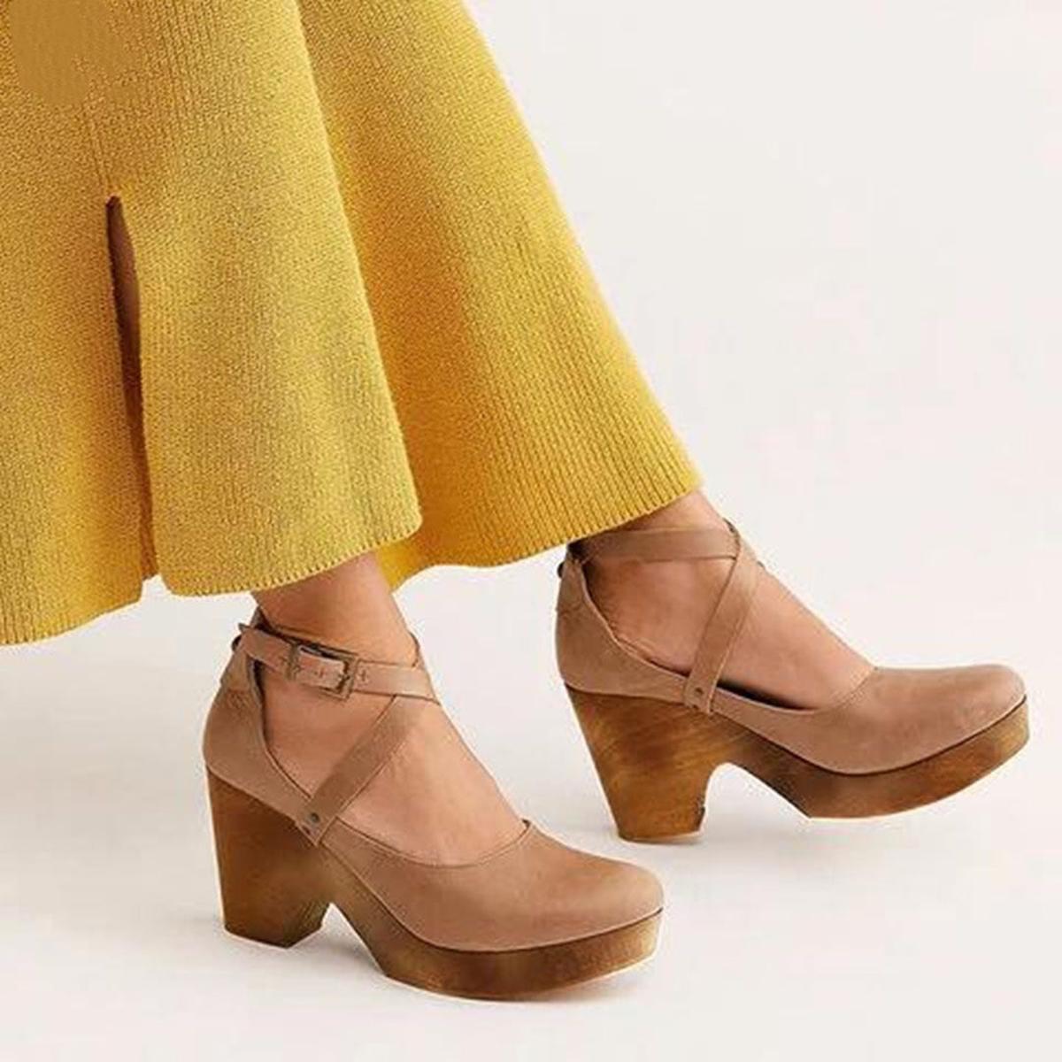 Ruby | Damen Pumps mit überkreuzten Riemchen im Vintage-Stil