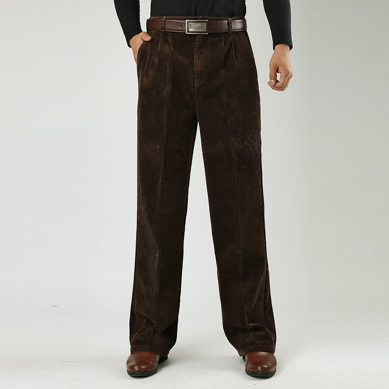 Brandon | Herren lässige Bundfaltenhose mit hohem Bund