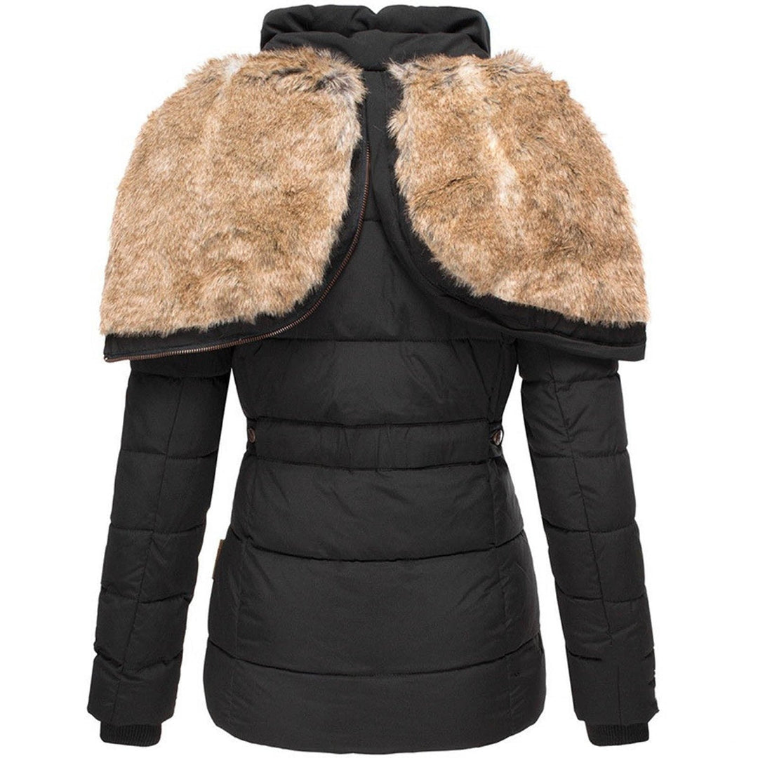 Gabrielle | Damen-Winter-Pufferjacke mit Kapuze aus Fell
