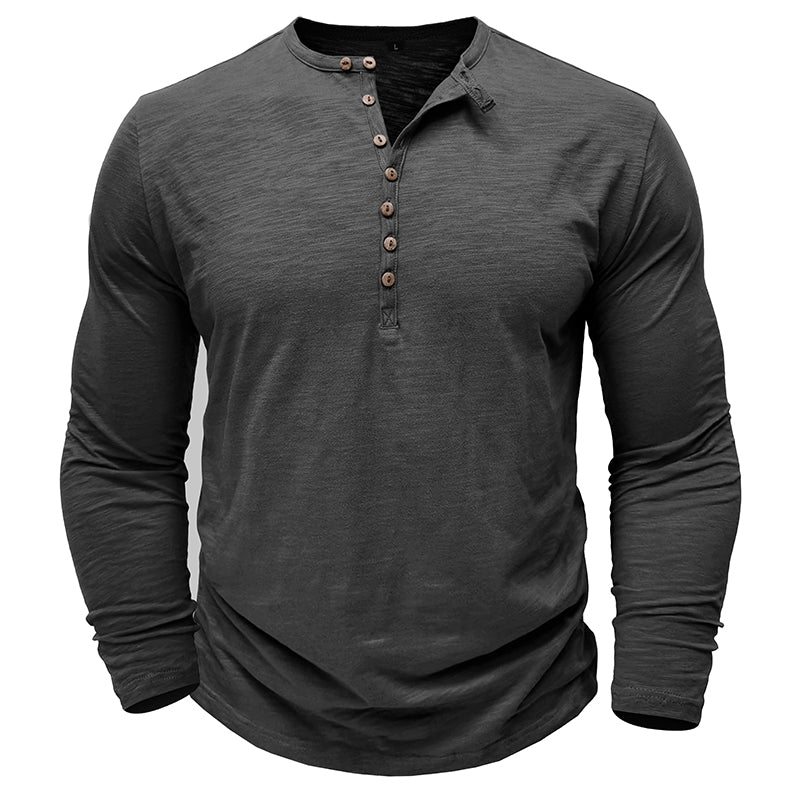 Justin | Langärmeliges Henley-Shirt für Herren