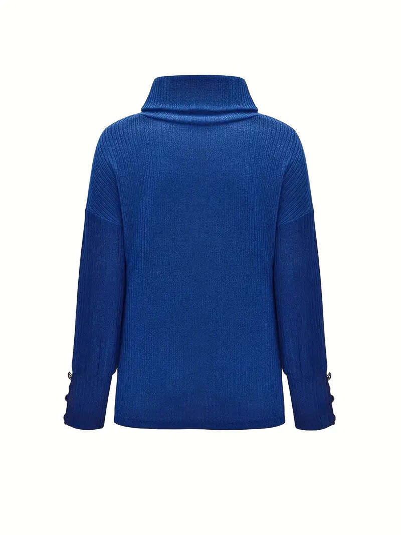 Audrey | Damen Winter Rollkragenpullover mit Rippmuster