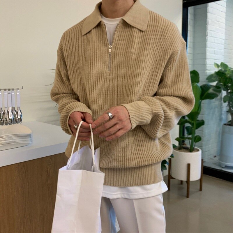 Carl | Winterwarmer Herren-Pullover mit halbem Reißverschluss