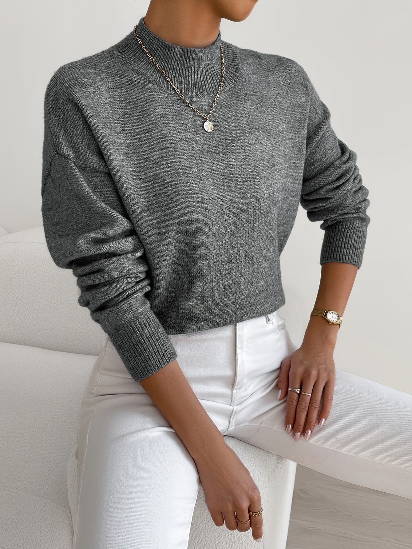 Emma | Damen bequemer Rollkragenpullover für den Frühling