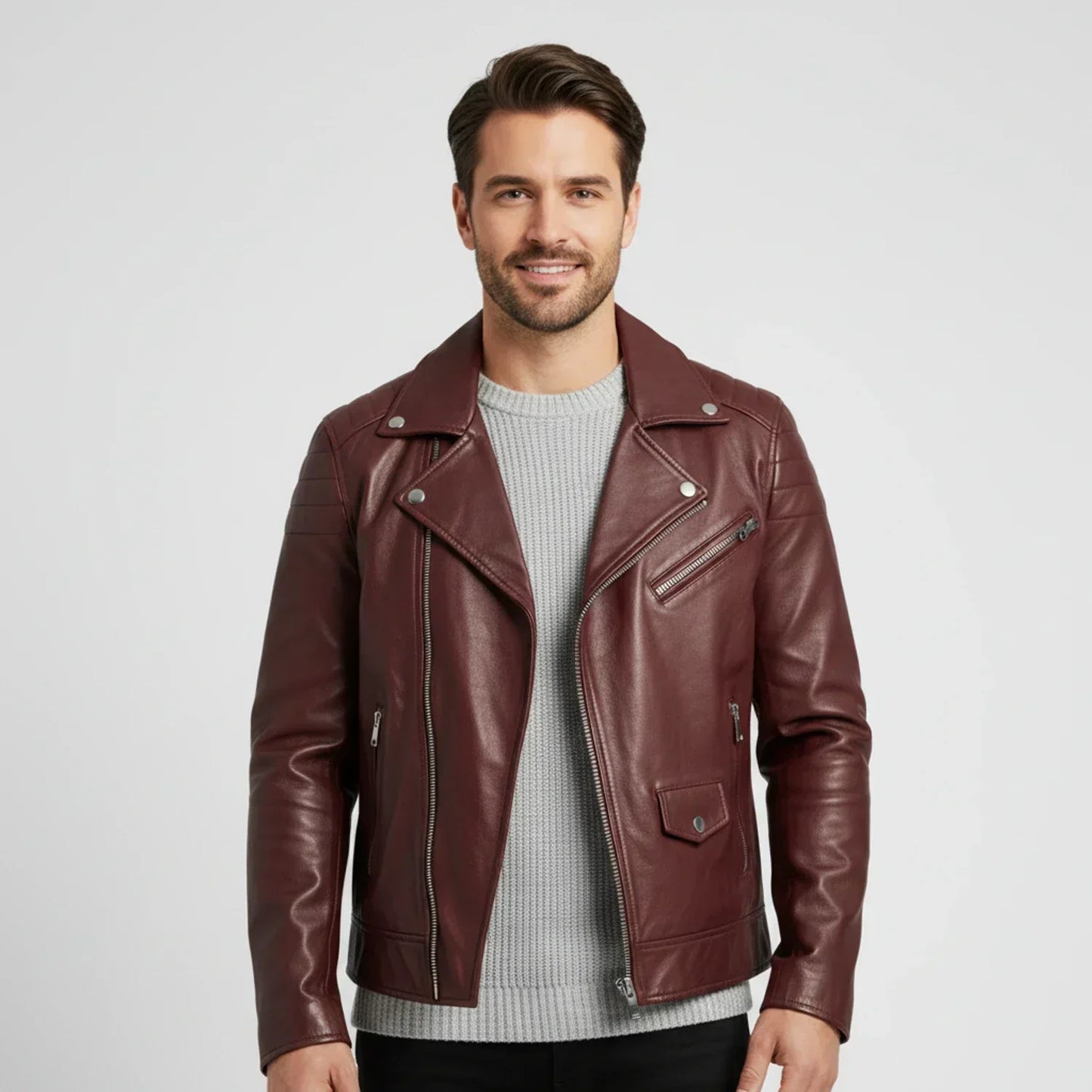 Jeremiah | Winter-Reißverschluss-Lederjacke für Herren
