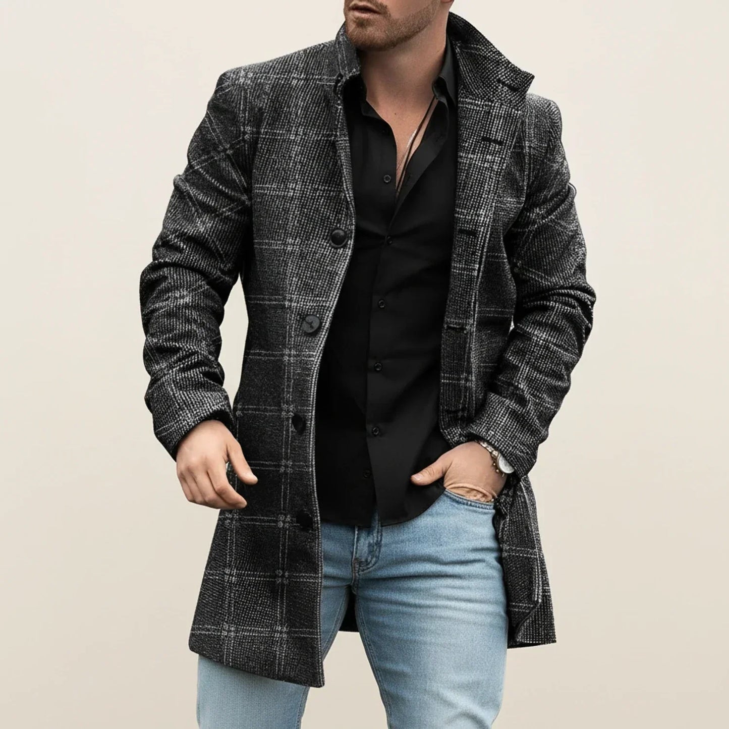 Jordan | Herrenmantel im Winter-Patchwork-Stil