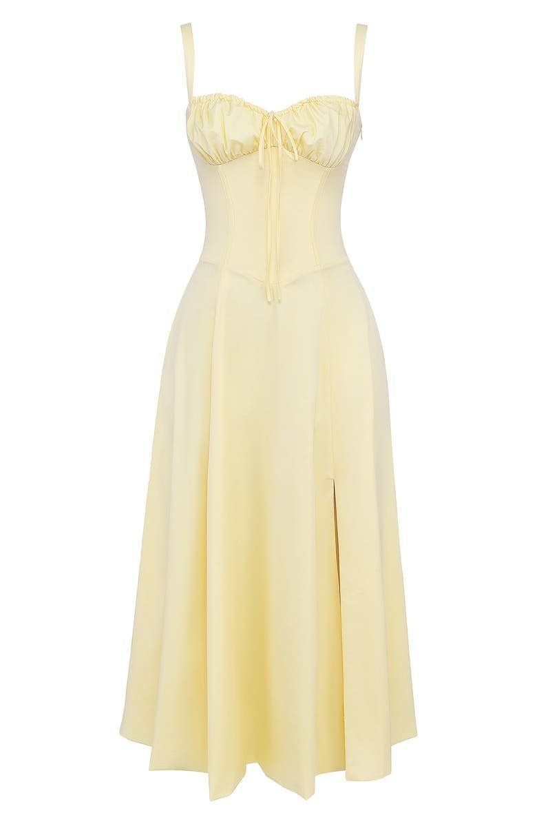 Bonnie | Florales schickes Korsett-Midikleid