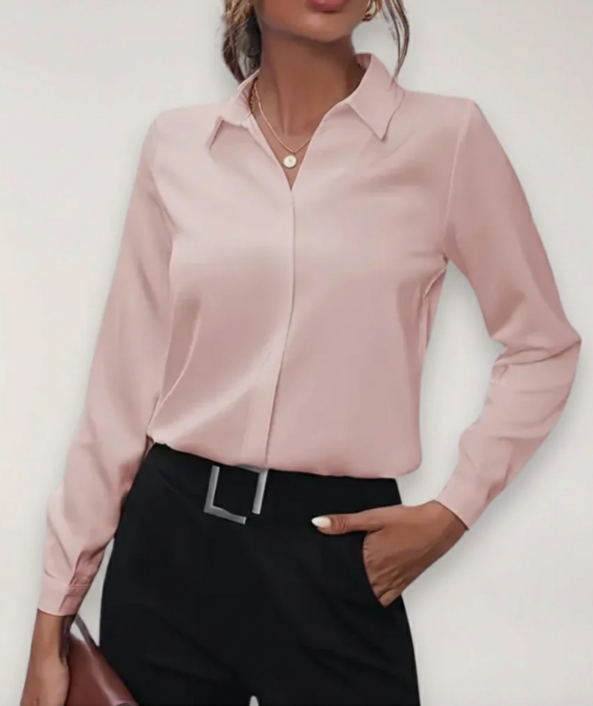 Charlotte | Damen Frühlings-Bürobluse mit Knöpfen
