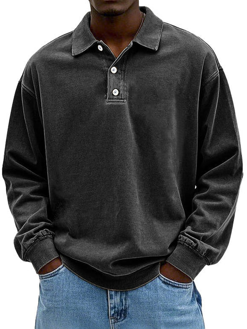 William | Langärmliges Poloshirt im Vintage-Stil für Herren