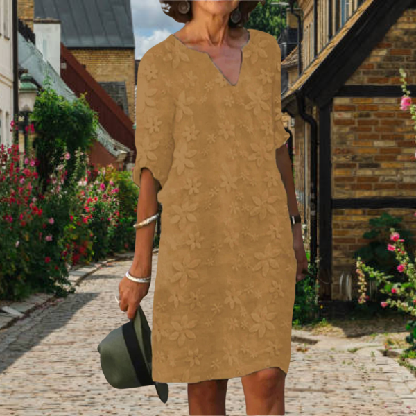 Hazel | Damen leger geblümtes Midikleid