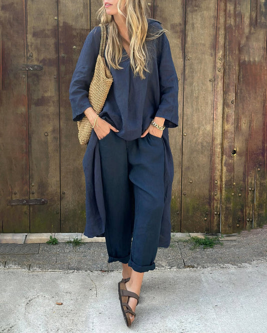 Florence | Damen Set mit lockerer Long-Tunika und Hose