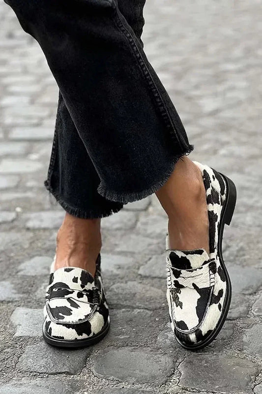 Margaret | Bold And Fashionable Cow-Print Loafers
