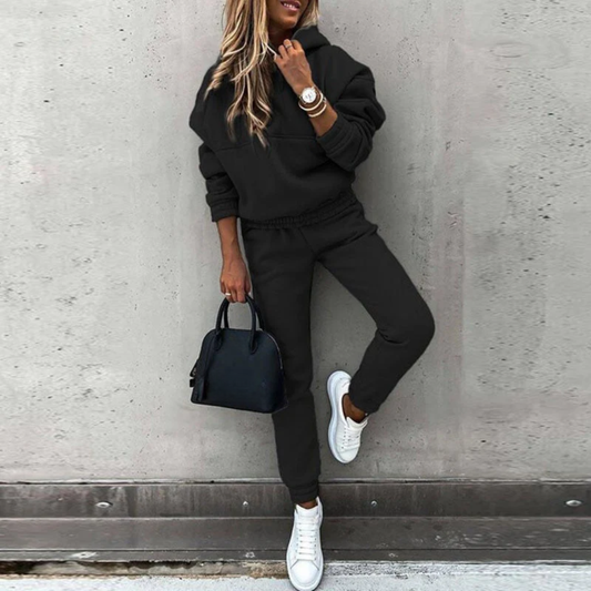 Natalie | Damen Stretch-Kapuzenpullover und Jogginghosen-Set