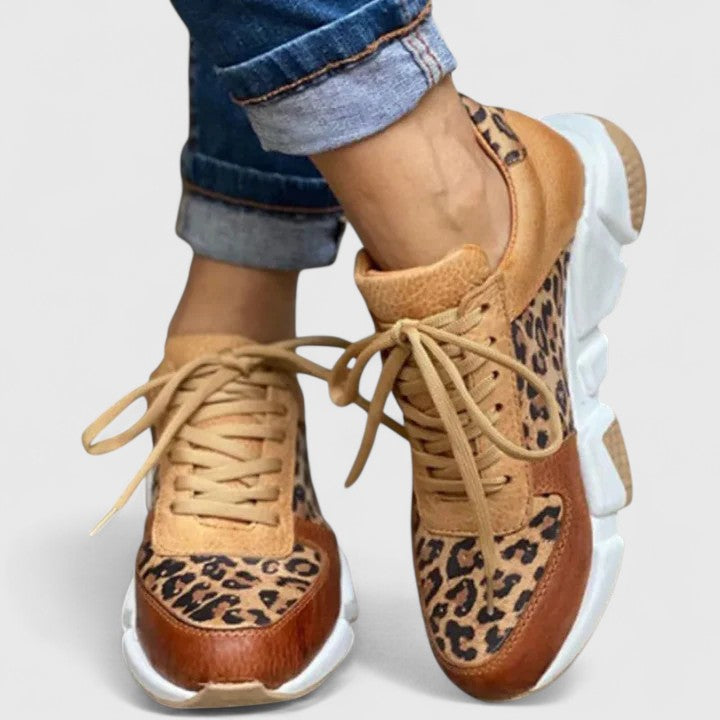 Pravira | Leopard Print Arch Support Sneakers — Walk All Day, Pain-Free